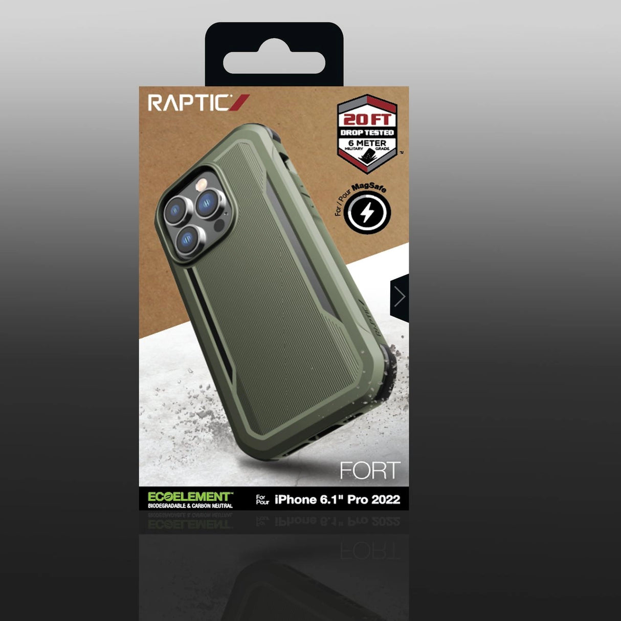 Raptic X-Doria Fort Case iPhone 14 Pro med MagSafe pansret cover grønt