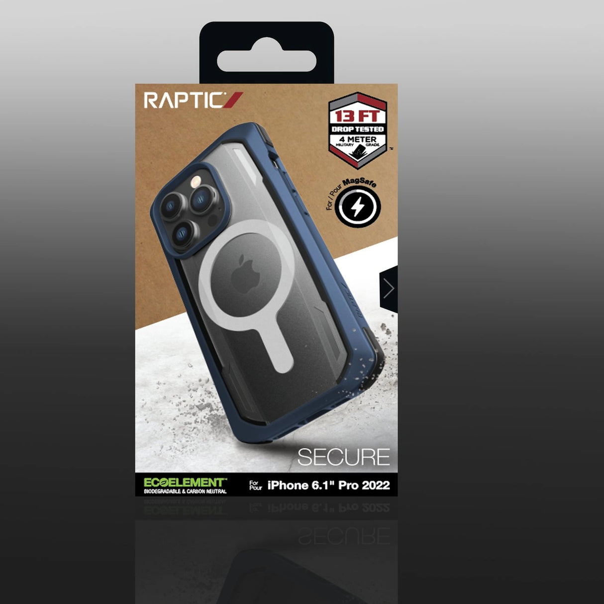 Raptic X-Doria Secure Case til iPhone 14 Pro med MagSafe pansret cover blå