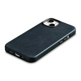 iCarer Oil Wax Premium Ledder Case iPhone 14 Magnetisk Ledder Case med MagSafe mørkblå (WMI14220701-BU)
