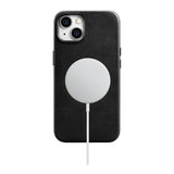 iCarer Oil Wax Premium Ledder Case iPhone 14 Plus Magnetisk Ledder Case med MagSafe Black (WMI14220703-BK)