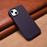 iCarer Case Ledder Cover Case til iPhone 14 Mørk lilla (WMI14220705-DP) (MagSafe Kompatibel)