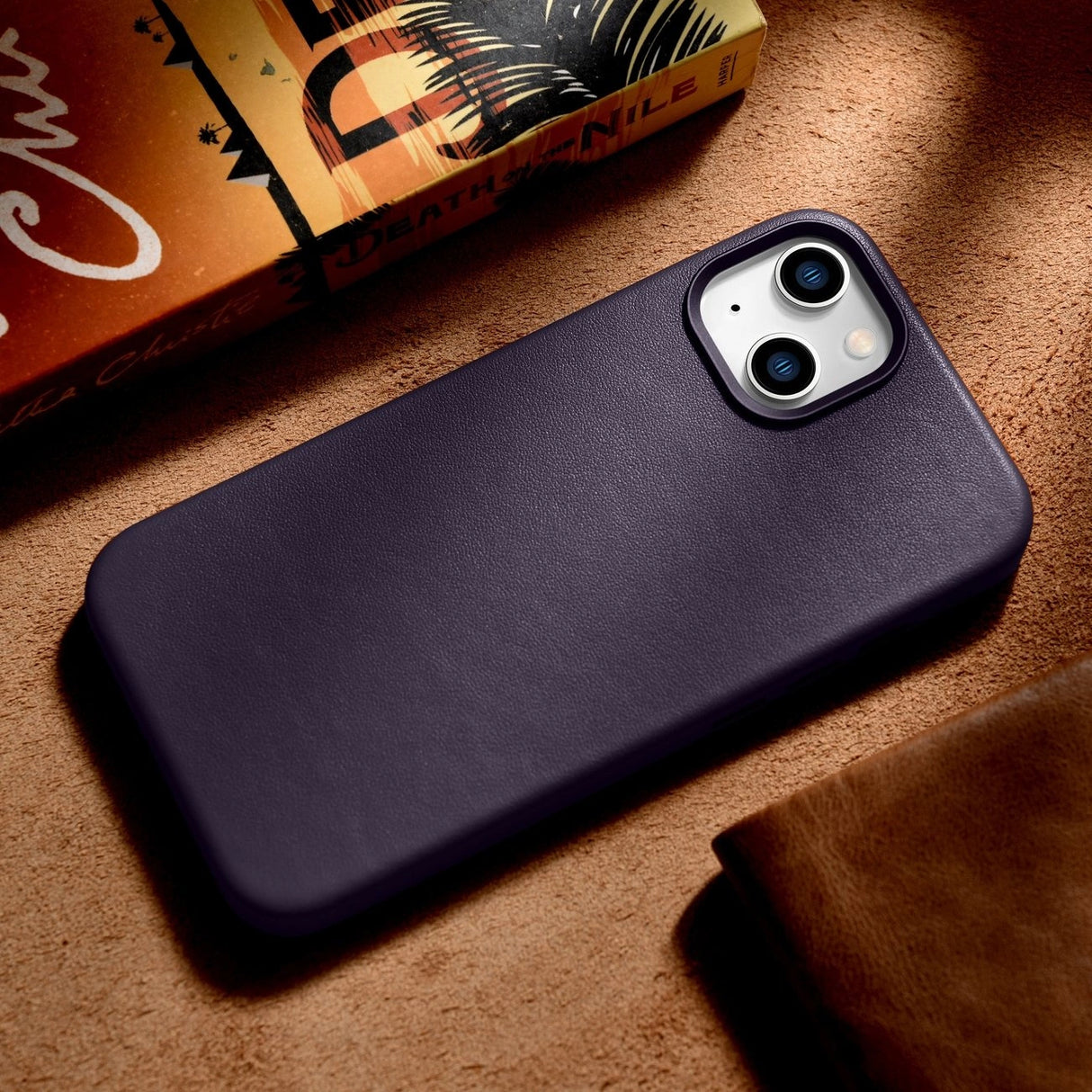 iCarer Case Ledder Cover Case til iPhone 14 Mørk lilla (WMI14220705-DP) (MagSafe Kompatibel)