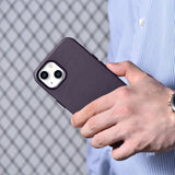 iCarer Case Ledder Cover Case til iPhone 14 Mørk lilla (WMI14220705-DP) (MagSafe Kompatibel)