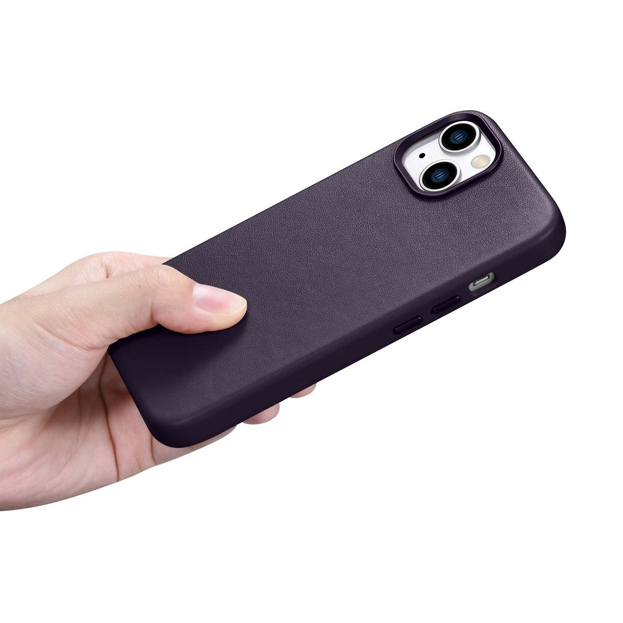 iCarer Case Ledder Cover Case til iPhone 14 Mørk lilla (WMI14220705-DP) (MagSafe Kompatibel)