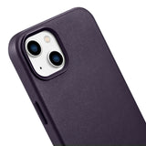 iCarer Case Ledder Cover Case til iPhone 14 Mørk lilla (WMI14220705-DP) (MagSafe Kompatibel)
