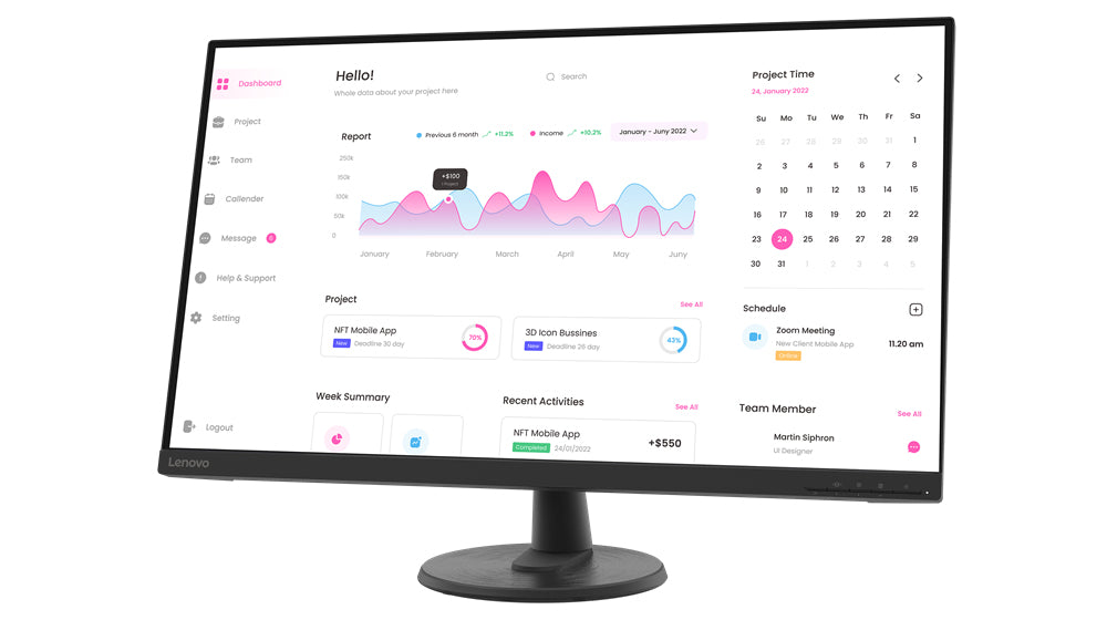 Lenovo D32-40 computerskærm 80 cm (31.5") 1920 x 1080 pixel Fuld HD Sort
