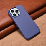 iCarer Case Leather Cover Genuine Leather Case for iPhone 14 Pro Max Light Purple (WMI14220708-LP) (MagSafe Kompatibel)
