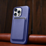 iCarer Case Leather Cover Genuine Leather Case for iPhone 14 Pro Max Light Purple (WMI14220708-LP) (MagSafe Kompatibel)