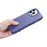 iCarer Case Leather Cover Genuine Leather Case for iPhone 14 Pro Max Light Purple (WMI14220708-LP) (MagSafe Kompatibel)