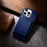 iCarer Case Leather Cover Ægte læder Case til iPhone 14 Pro Max blå (WMI14220708-BU) (MagSafe kompatibel)