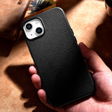 iCarer Litchi Premium Ledder Case iPhone 14 Magnetisk Ledder Case med MagSafe Black (WMI14220709-BK)