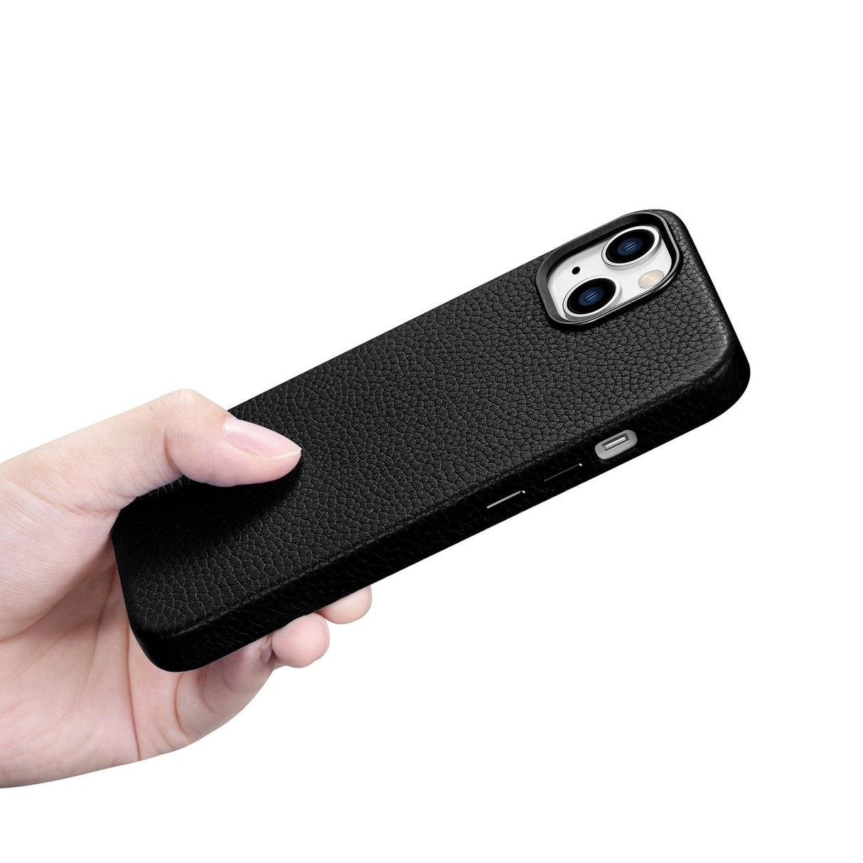iCarer Litchi Premium Ledder Case iPhone 14 Magnetisk Ledder Case med MagSafe Black (WMI14220709-BK)