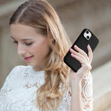 iCarer Litchi Premium Ledder Case iPhone 14 Magnetisk Ledder Case med MagSafe Black (WMI14220709-BK)