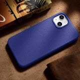 iCarer Litchi Premium Ledder Case iPhone 14 Magnetisk Ledder Case med MagSafe Dark Blue (WMI14220709-DB)