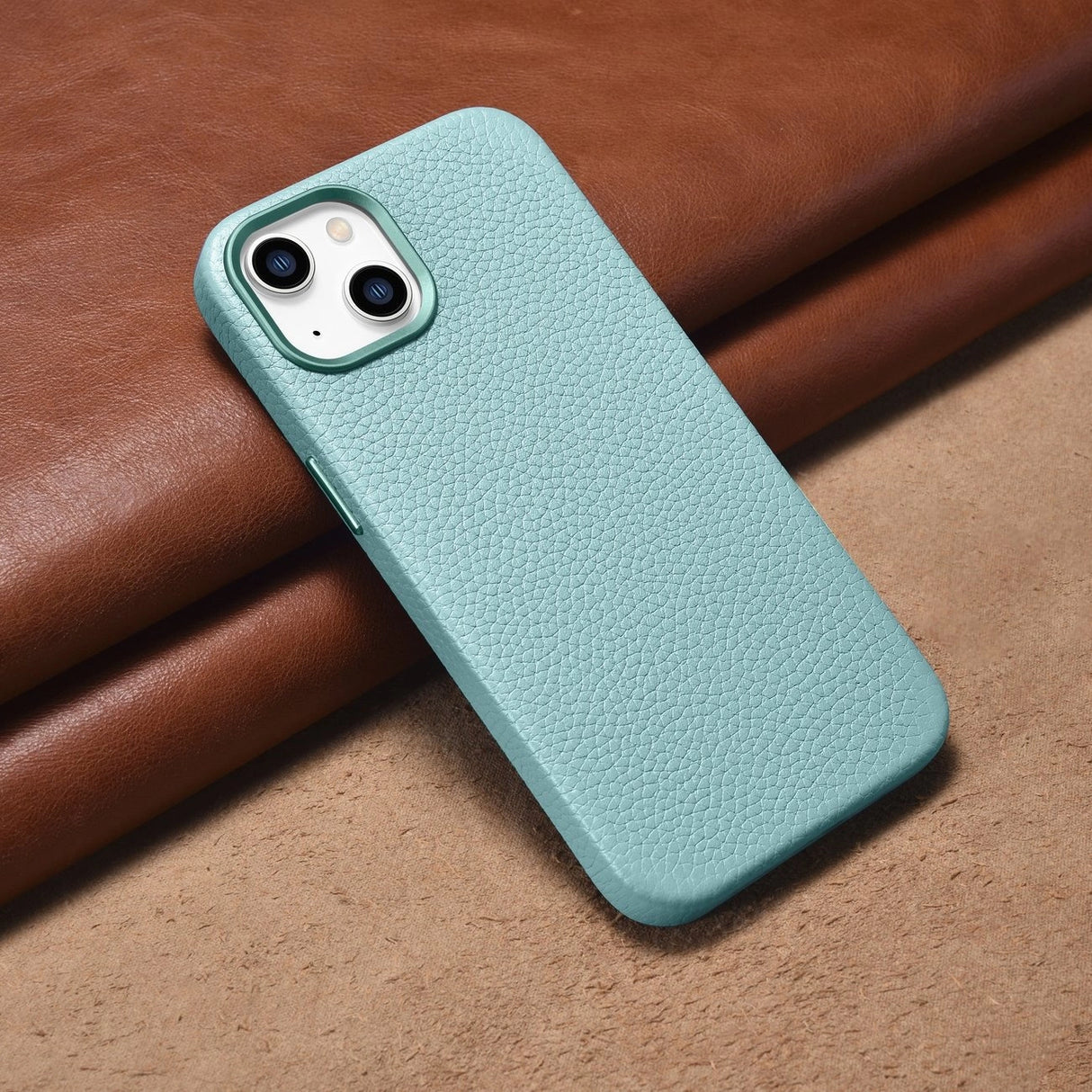 iCarer Litchi Premium Ledder Case iPhone 14 Magnetisk Ledder Case med MagSafe Green (WMI14220709-GN)