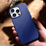 iCarer Litchi Premium Ledder Case iPhone 14 Pro Magnetisk Ledder Case med MagSafe Dark Blue (WMI14220710-DB)