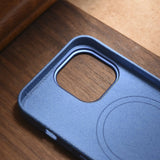 iCarer Litchi Premium Ledder Case iPhone 14 Pro Magnetisk Ledder Case med MagSafe Light Blue (WMI14220710-LB)