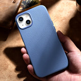 iCarer Litchi Premium Ledder Case iPhone 14 Plus Magnetisk Ledder Case med MagSafe Light Blue (WMI14220711-LB)