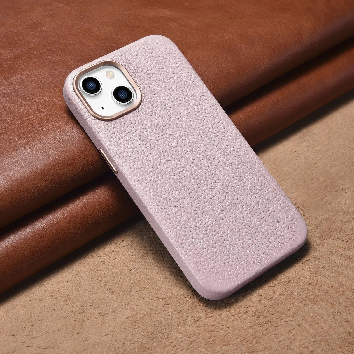 iCarer Litchi Premium Ledder Case iPhone 14 Plus Magnetisk Ledder Case med MagSafe Pink (WMI14220711-PK)