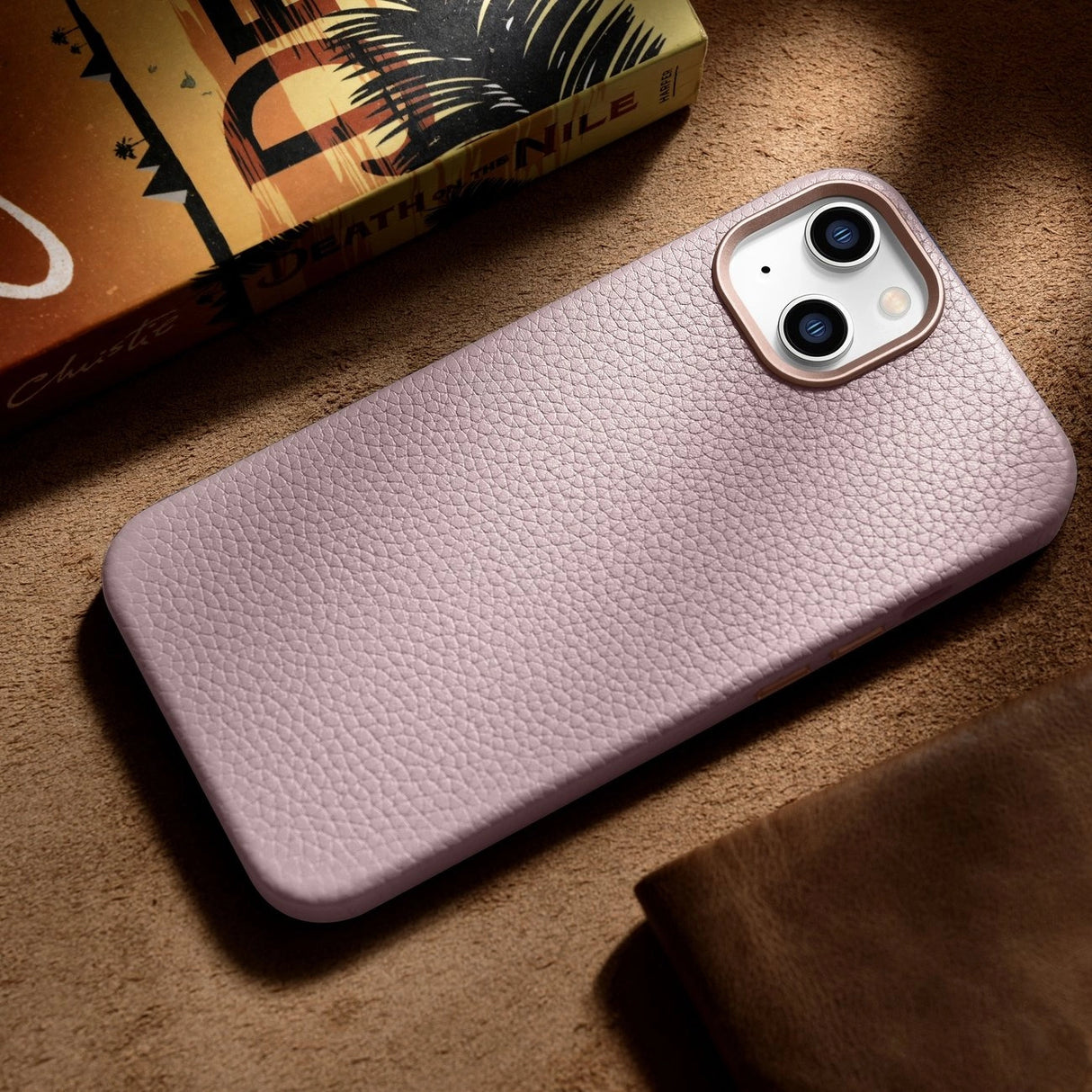 iCarer Litchi Premium Ledder Case iPhone 14 Plus Magnetisk Ledder Case med MagSafe Pink (WMI14220711-PK)