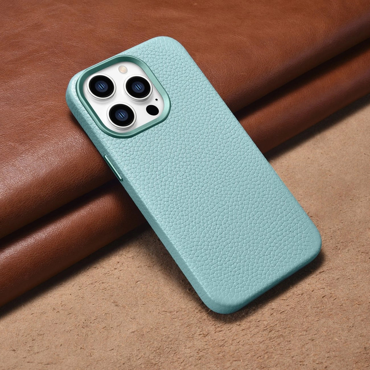iCarer Litchi Premium Ledder Case iPhone 14 Pro Max Magnetisk Ledder Case med MagSafe Green (WMI14220712-GN)