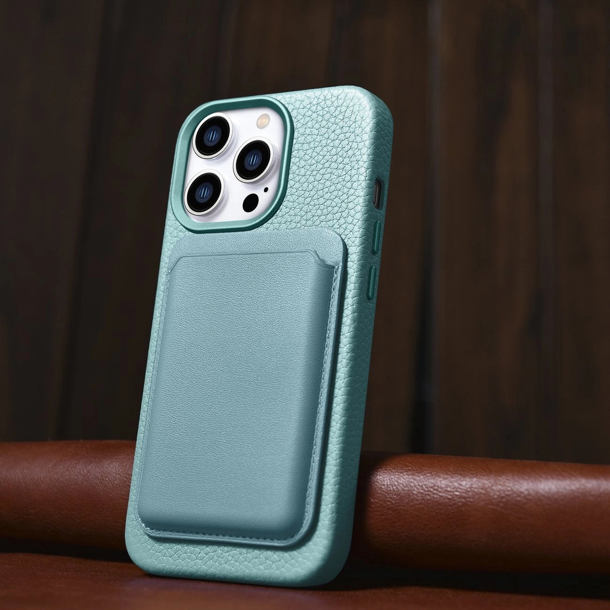 iCarer Litchi Premium Ledder Case iPhone 14 Pro Max Magnetisk Ledder Case med MagSafe Green (WMI14220712-GN)