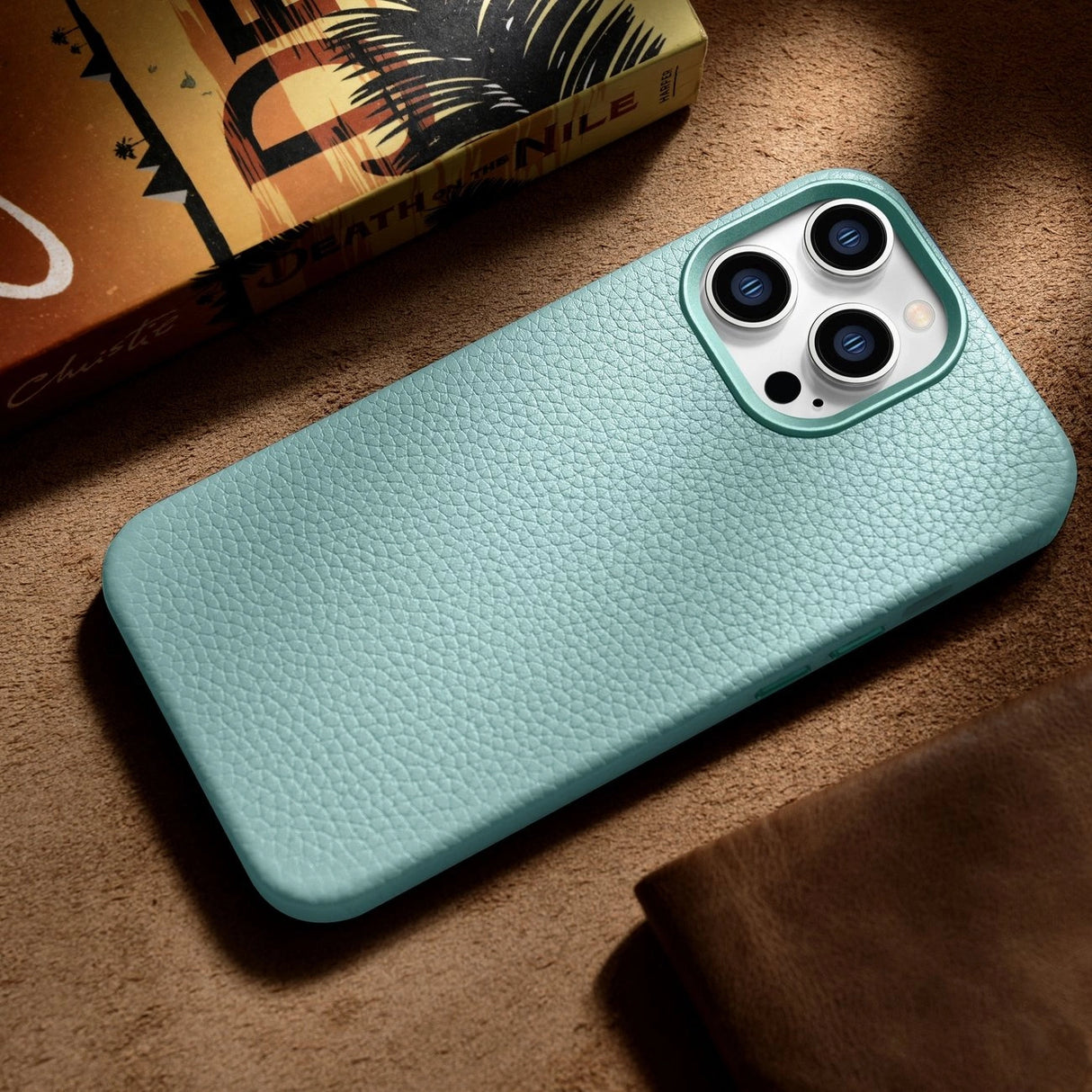 iCarer Litchi Premium Ledder Case iPhone 14 Pro Max Magnetisk Ledder Case med MagSafe Green (WMI14220712-GN)