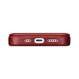 iCarer CE Oil Wax Premium Leather Folio Case iPhone 14 Plus Magnetisk Flip Leather Folio Case MagSafe Red (AKI14220707-RD)