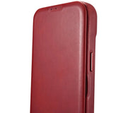 iCarer CE Oil Wax Premium Leather Folio Case iPhone 14 Plus Magnetisk Flip Leather Folio Case MagSafe Red (AKI14220707-RD)