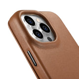 iCarer CE Premium læder Folio Case iPhone 14 Pro Magnetisk Flip læder Folio Case MagSafe brun (WMI14220714-BN)
