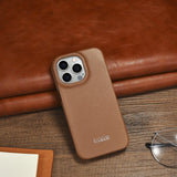 iCarer CE Premium læder Folio Case iPhone 14 Pro Magnetisk Flip læder Folio Case MagSafe brun (WMI14220714-BN)