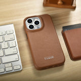 iCarer CE Premium læder Folio Case iPhone 14 Pro Magnetisk Flip læder Folio Case MagSafe brun (WMI14220714-BN)
