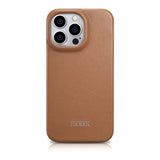 iCarer CE Premium læder Folio Case iPhone 14 Pro Magnetisk Flip læder Folio Case MagSafe brun (WMI14220714-BN)