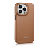 iCarer CE Premium læder Folio Case iPhone 14 Pro Magnetisk Flip læder Folio Case MagSafe brun (WMI14220714-BN)