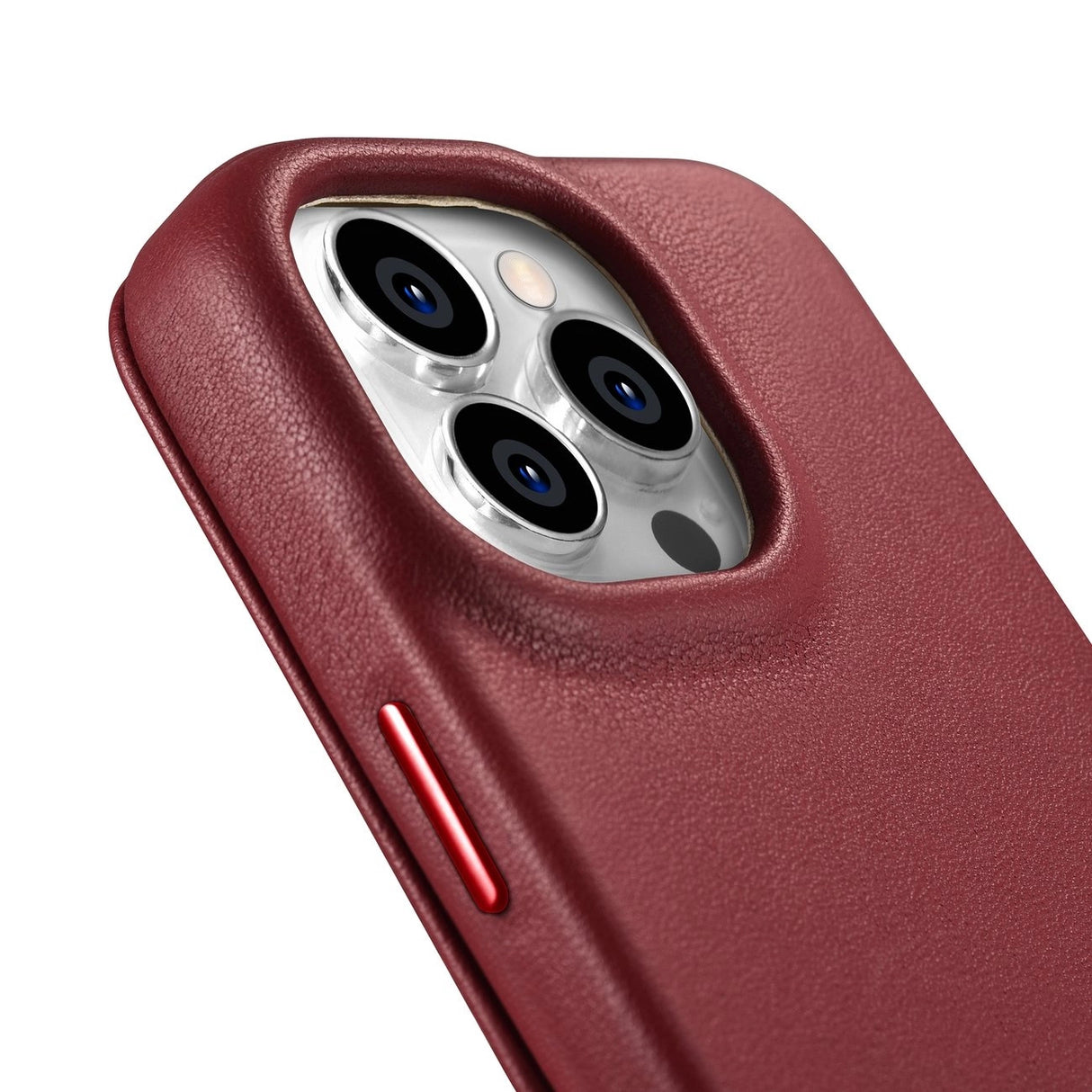 iCarer CE Premium Leather Folio Case iPhone 14 Pro Magnetisk Flip Leather Folio Case MagSafe Red (WMI14220714-RD)