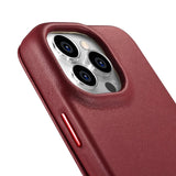 iCarer CE Premium Leather Folio Case iPhone 14 Pro Magnetisk Flip Leather Folio Case MagSafe Red (WMI14220714-RD)