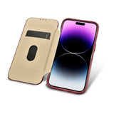 iCarer CE Premium Leather Folio Case iPhone 14 Pro Magnetisk Flip Leather Folio Case MagSafe Red (WMI14220714-RD)