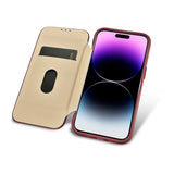 iCarer CE Premium Leather Folio Case iPhone 14 Pro Magnetisk Flip Leather Folio Case MagSafe Red (WMI14220714-RD)