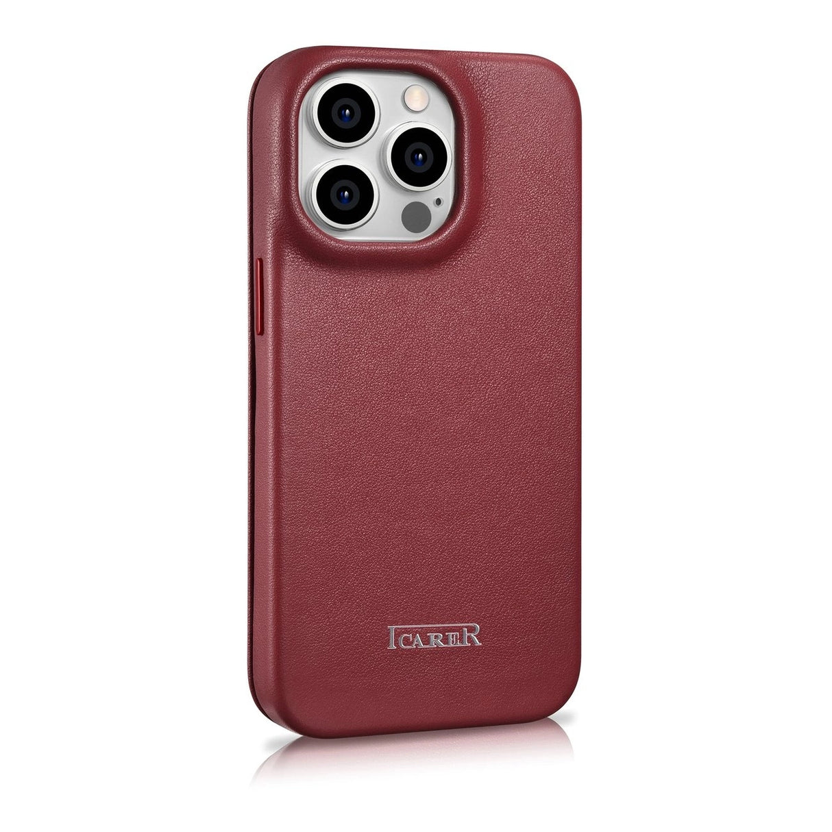 iCarer CE Premium Leather Folio Case iPhone 14 Pro Magnetisk Flip Leather Folio Case MagSafe Red (WMI14220714-RD)