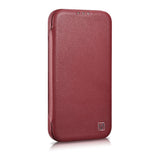 iCarer CE Premium Leather Folio Case iPhone 14 Pro Magnetisk Flip Leather Folio Case MagSafe Red (WMI14220714-RD)
