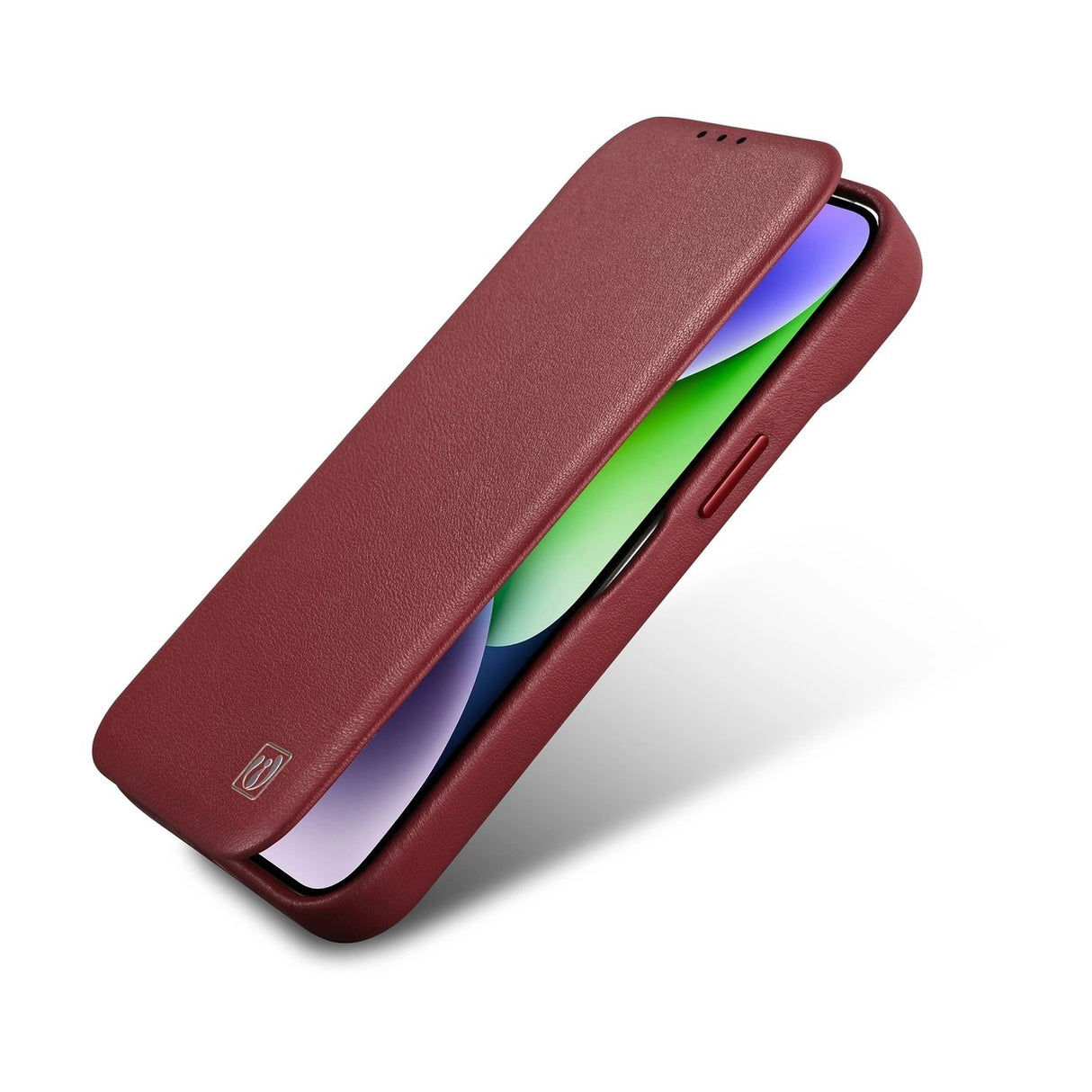 iCarer CE Premium Leather Folio Case iPhone 14 Pro Magnetisk Flip Leather Folio Case MagSafe Red (WMI14220714-RD)