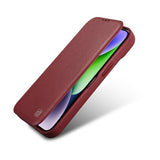 iCarer CE Premium Leather Folio Case iPhone 14 Pro Magnetisk Flip Leather Folio Case MagSafe Red (WMI14220714-RD)