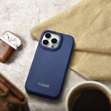 iCarer CE Premium læder Folio Case iPhone 14 Pro Magnetisk Flip læder Folio Case MagSafe Blue (WMI14220714-BU)