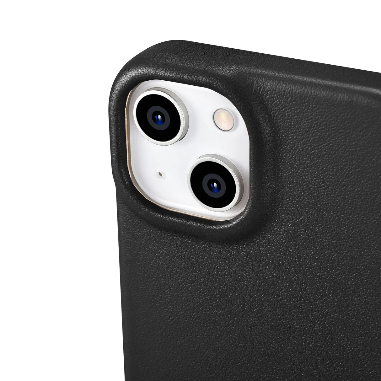 iCarer CE Premium læder Folio Case iPhone 14 Plus Magnetisk Flip læder Folio Case MagSafe sort (WMI14220715-BK)
