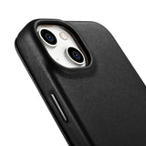 iCarer CE Premium læder Folio Case iPhone 14 Plus Magnetisk Flip læder Folio Case MagSafe sort (WMI14220715-BK)