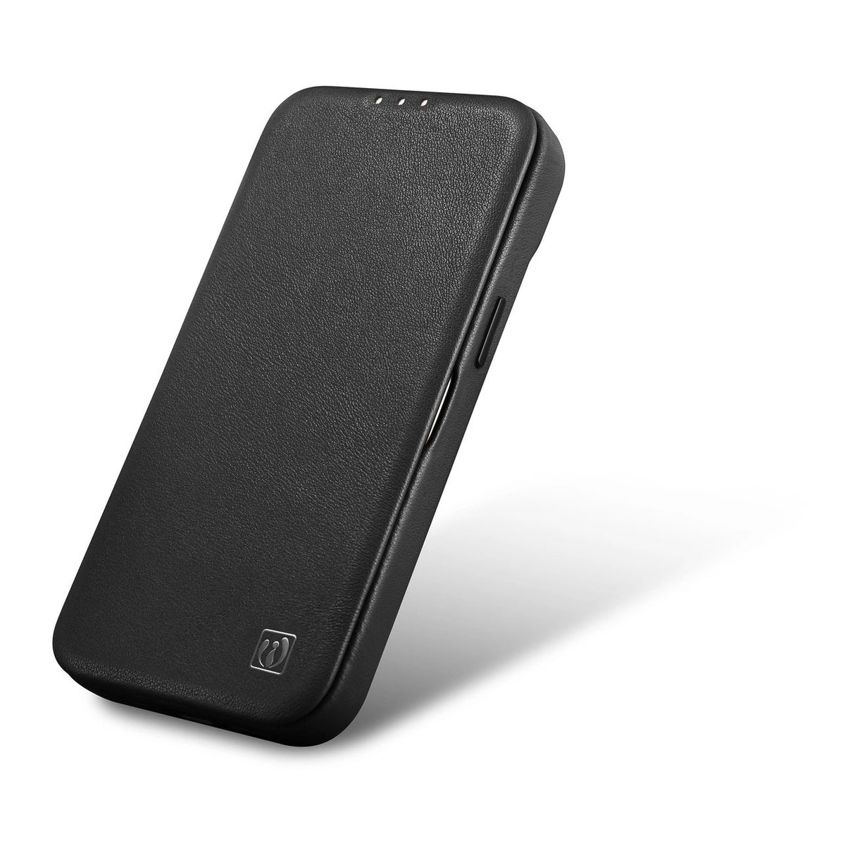 iCarer CE Premium læder Folio Case iPhone 14 Plus Magnetisk Flip læder Folio Case MagSafe sort (WMI14220715-BK)