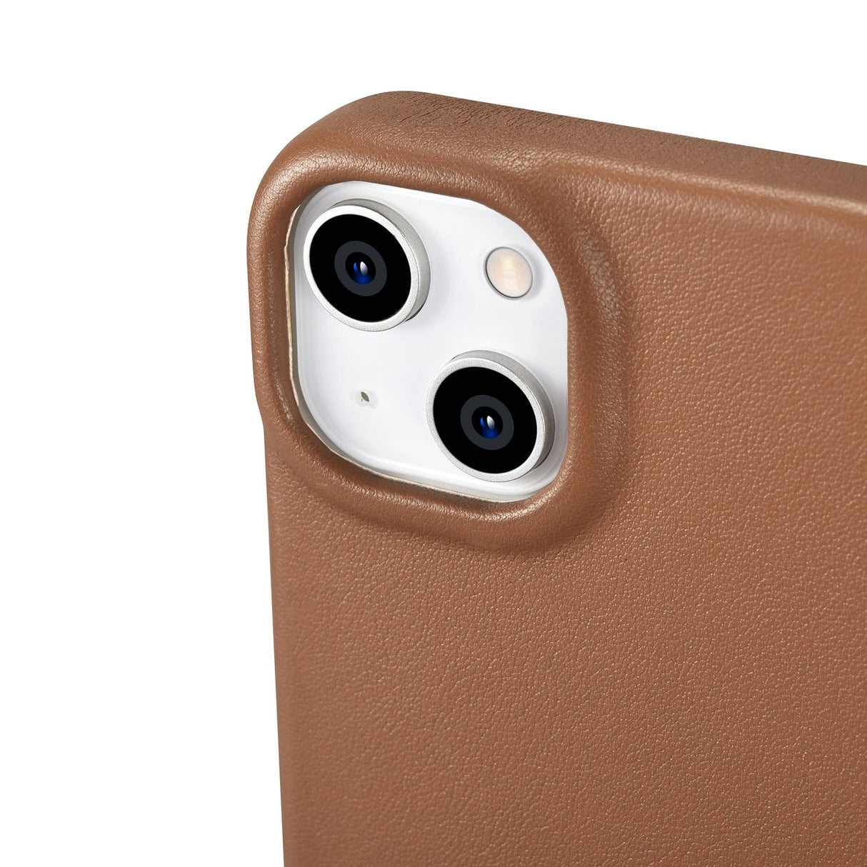iCarer CE Premium læder Folio Case iPhone 14 Plus Magnetisk Flip læder Folio Case MagSafe Brown (WMI14220715-BN)