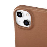 iCarer CE Premium læder Folio Case iPhone 14 Plus Magnetisk Flip læder Folio Case MagSafe Brown (WMI14220715-BN)