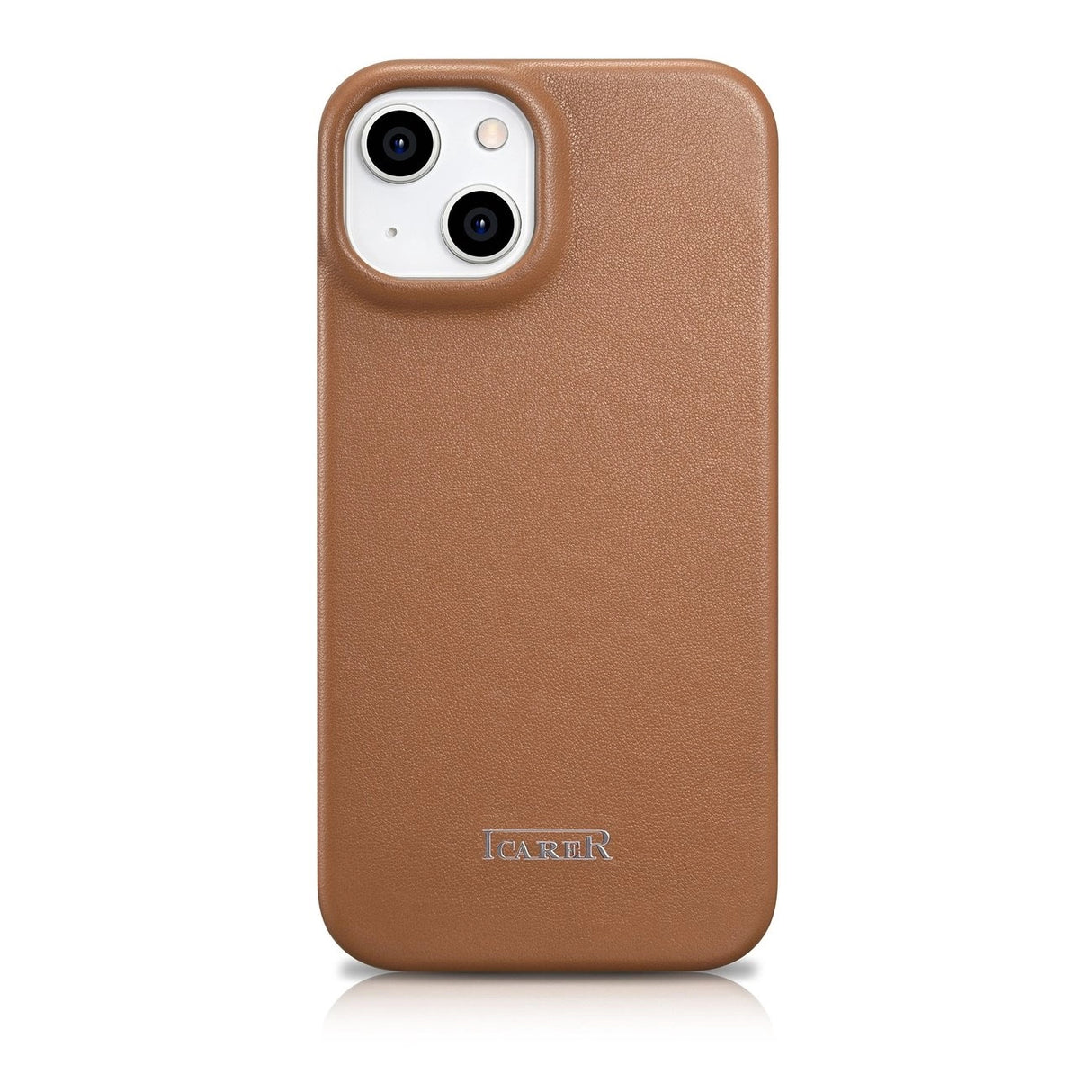 iCarer CE Premium læder Folio Case iPhone 14 Plus Magnetisk Flip læder Folio Case MagSafe Brown (WMI14220715-BN)