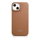 iCarer CE Premium læder Folio Case iPhone 14 Plus Magnetisk Flip læder Folio Case MagSafe Brown (WMI14220715-BN)